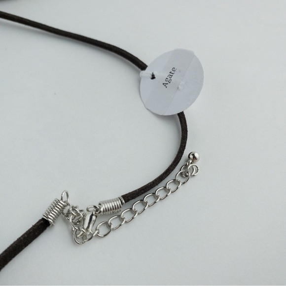 Large Agate Stone Pendant Necklace Copper Wire Wrap Natural Semi Precious NWT - Picture 10 of 12